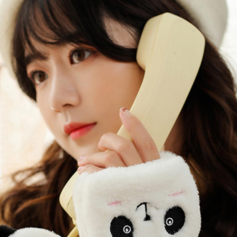 Women Plush Warm Glove Fur Lovely Rabbit Cat Mittens Flip Fingerless Gloves Soft Girls Thick Gloves Flexible Half Finger Winter