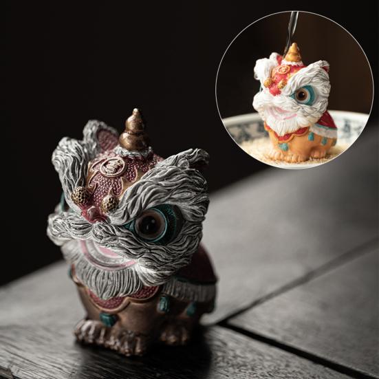 Lion Tea Pet Color-Changing Ornament for Tea Table Decoration Traditional Auspicious Lion Design National Trend Culture Tea Accessory