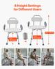 Swivel Shower Chair with Arms and Back, 180 kg Load Heavy Duty Bench Seat for Inside Shower Stall and Bathtub, Height Adjustable Bathroom Bath Tub