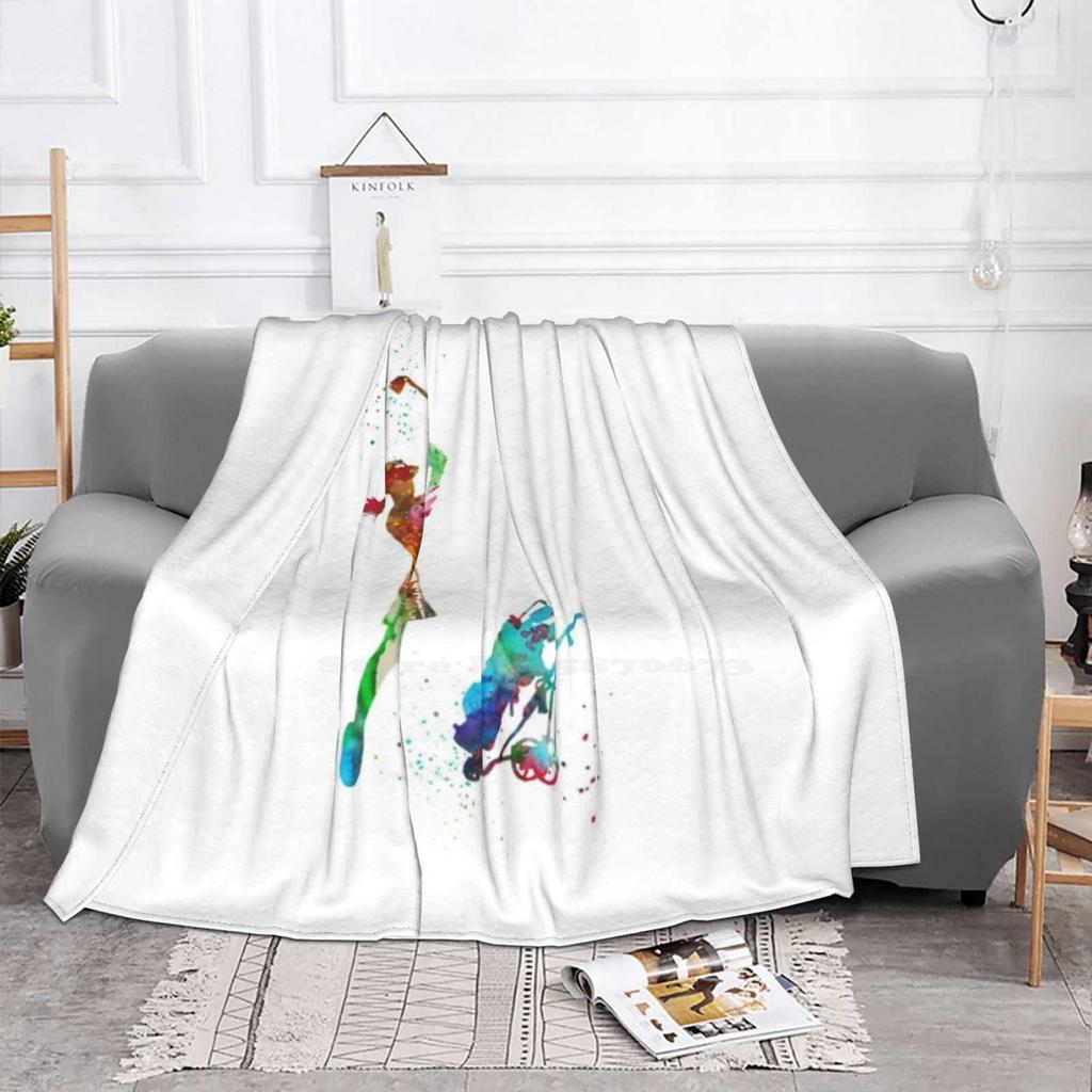 Girl Golfer , Watercolor Girl Golfer Fashion Soft Warm Flannel Blanket Girl Golfer Watercolor Man Golfer Golf Watercolor Golfer