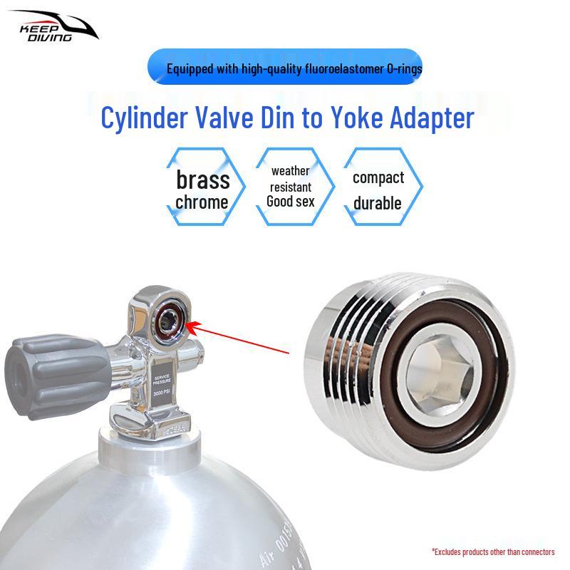 

G5/8 Diving Cylinder Din to Yoke Adapter with Fluororubber Seal Ring