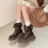 British style platform Martin boots women's autumn and winter 2025 new Maillard two wear velvet women's boots short boots explosion