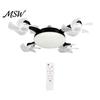 Smart Home Ceiling Fan 3/4/5 Blade with Light & Remote Control, 2-in-1 Silent LED Drone Eye Protecting Foldable Blades, 3-Speed Dimmable E27