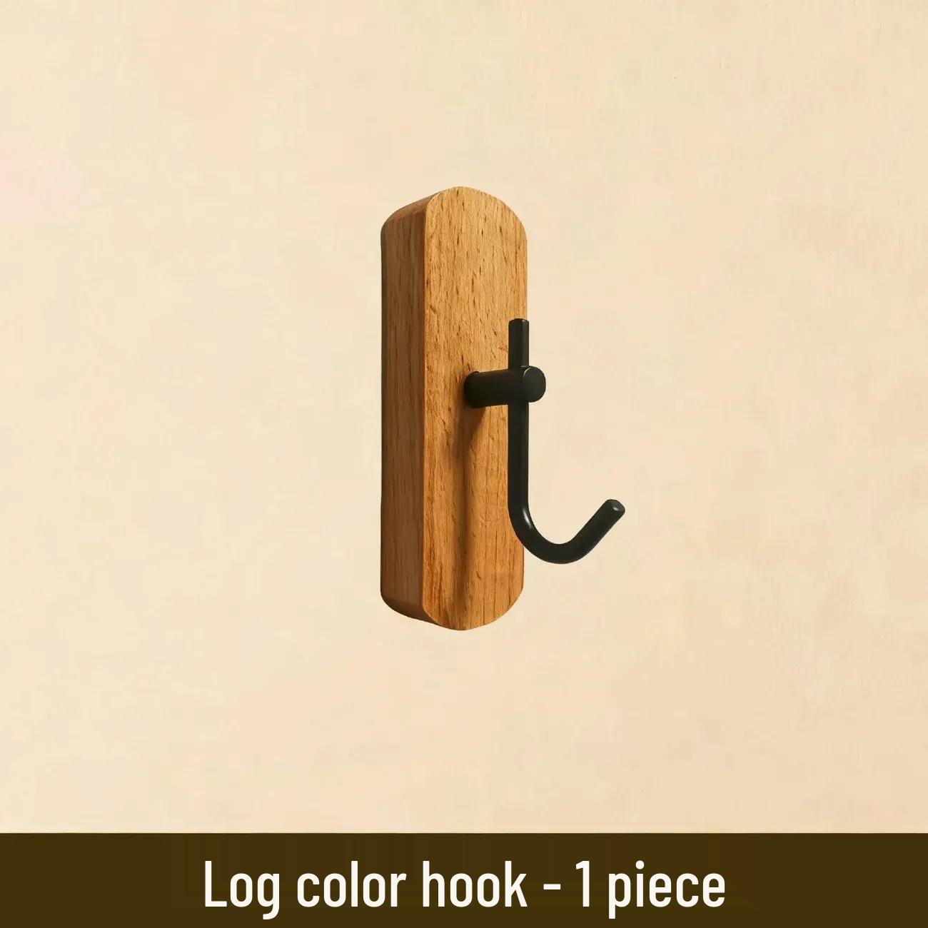 Black Walnut Solid Wood Wall-Mounted Clothes Hanger Hook