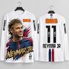 2026 Neymar 11. Århundrede Retro Fodboldtrøje Dame Langærmet T-shirt 3D Print Hvid Afslappet Sportstrøje Streetwear Harajuku