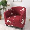 Printed Club Chair Slipcover Stretch Armchair Covers Tub Chair Sofa Protector Washable Couch Covers  for Living Room