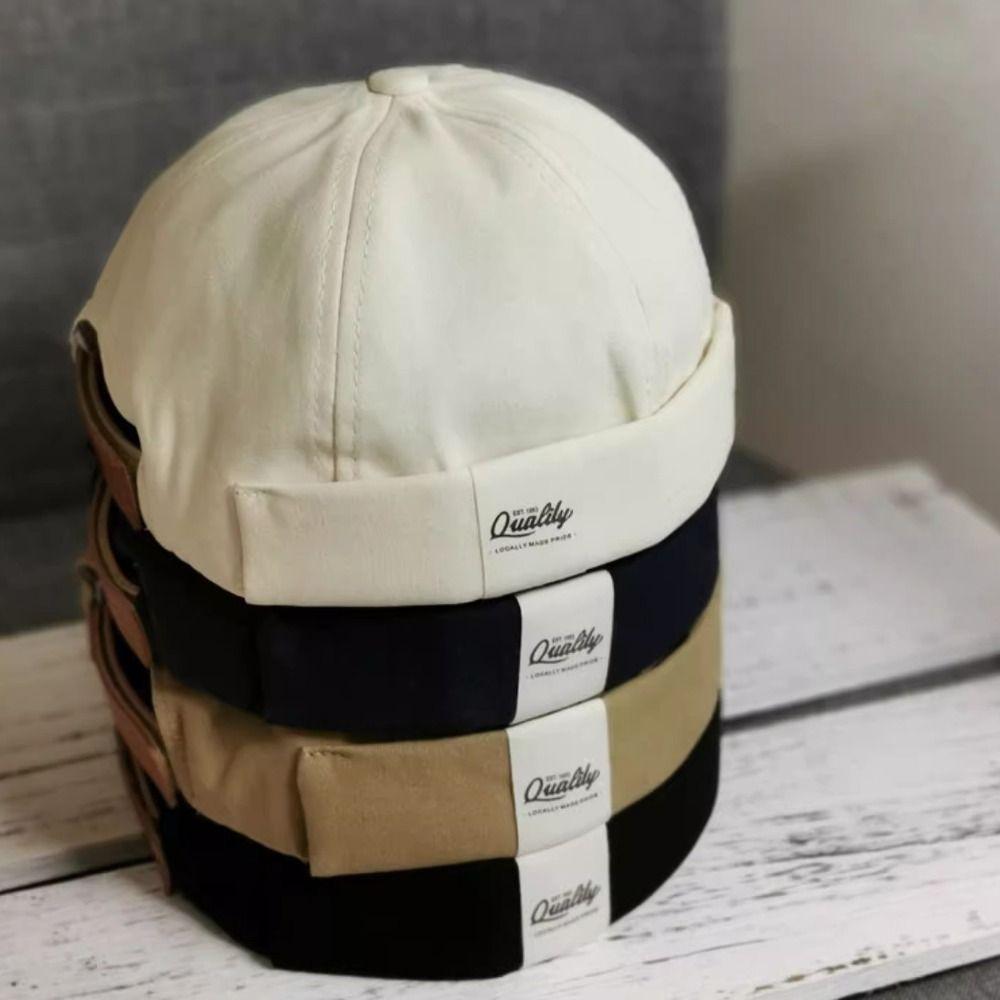 Hip Hop Dome Melon Caps Vintage Casual Melon Caps Fashion Brimless Skullies Cap  Streetwear