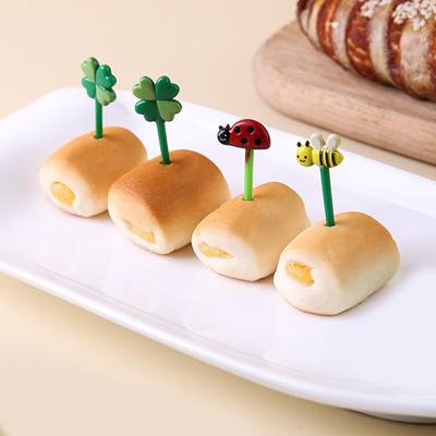 8 Uds./12 Uds. Mini palillos divertidos aspecto Adorable útil pastel postre fruta selecciones con mango de dibujos animados