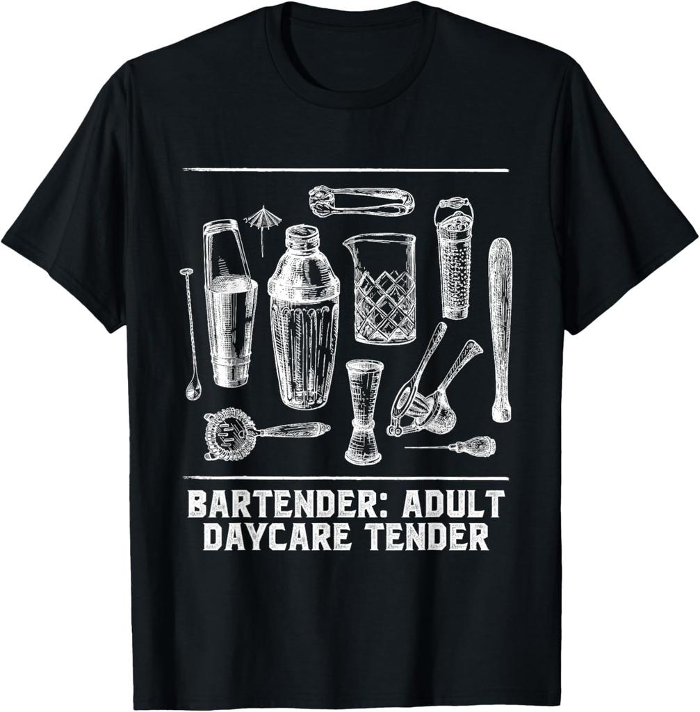 Adult Daycare Tender Funny Bartender Humor Bartending Work T-Shirt