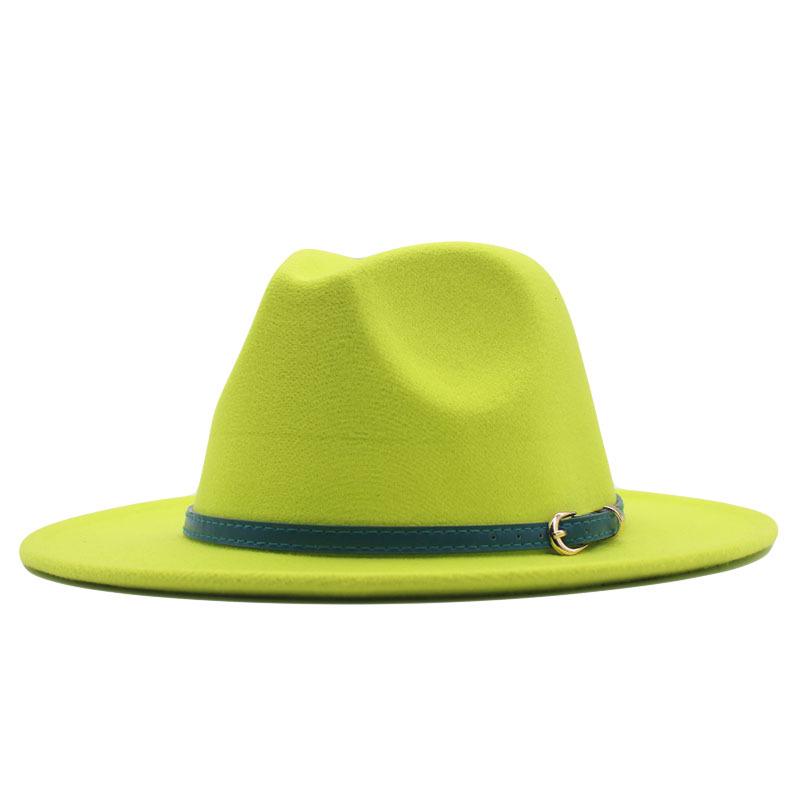 Women's Wool Fedora Hat with Flat Brim - Autumn/Winter Accessory in Solid Black Jazz Style