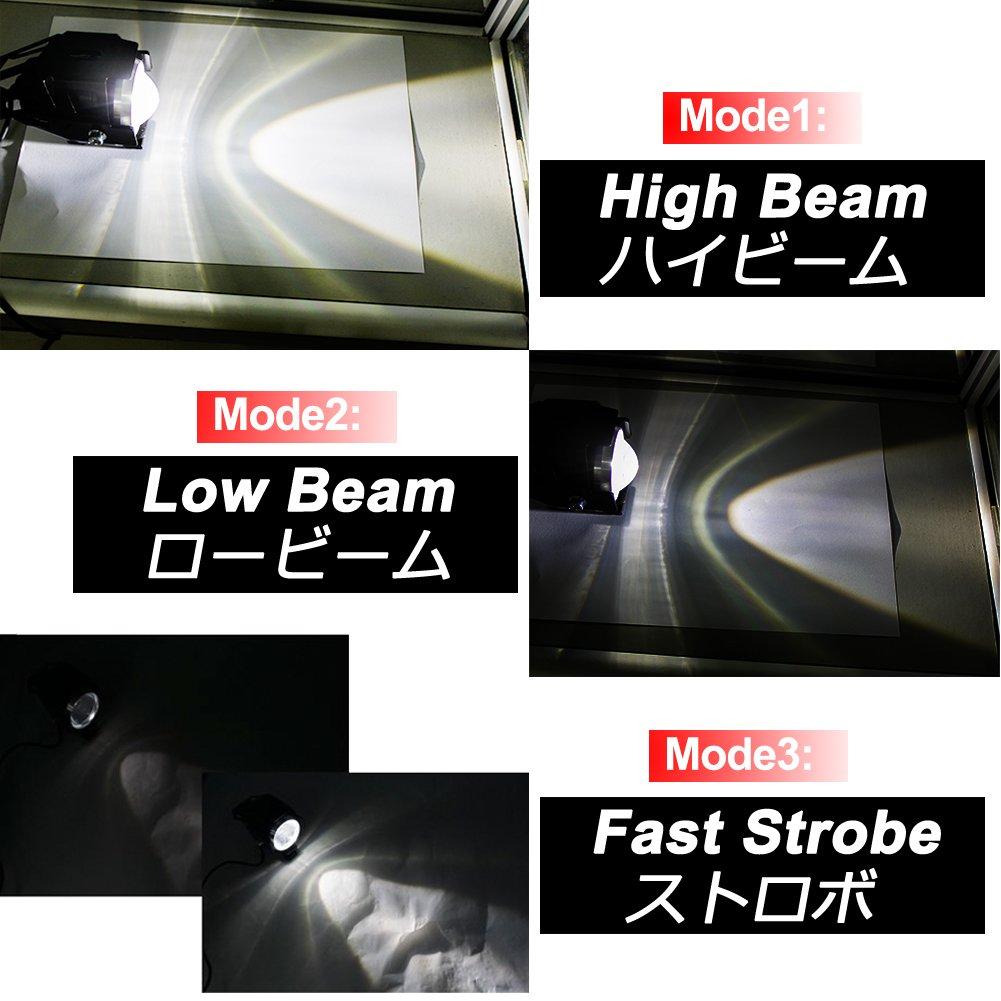 X-STYLE U5 Motorcycle Fog Lamp, White, 3 Modes Switching, Hi/Lo/Strobe, LED Work Light, Spotlight,