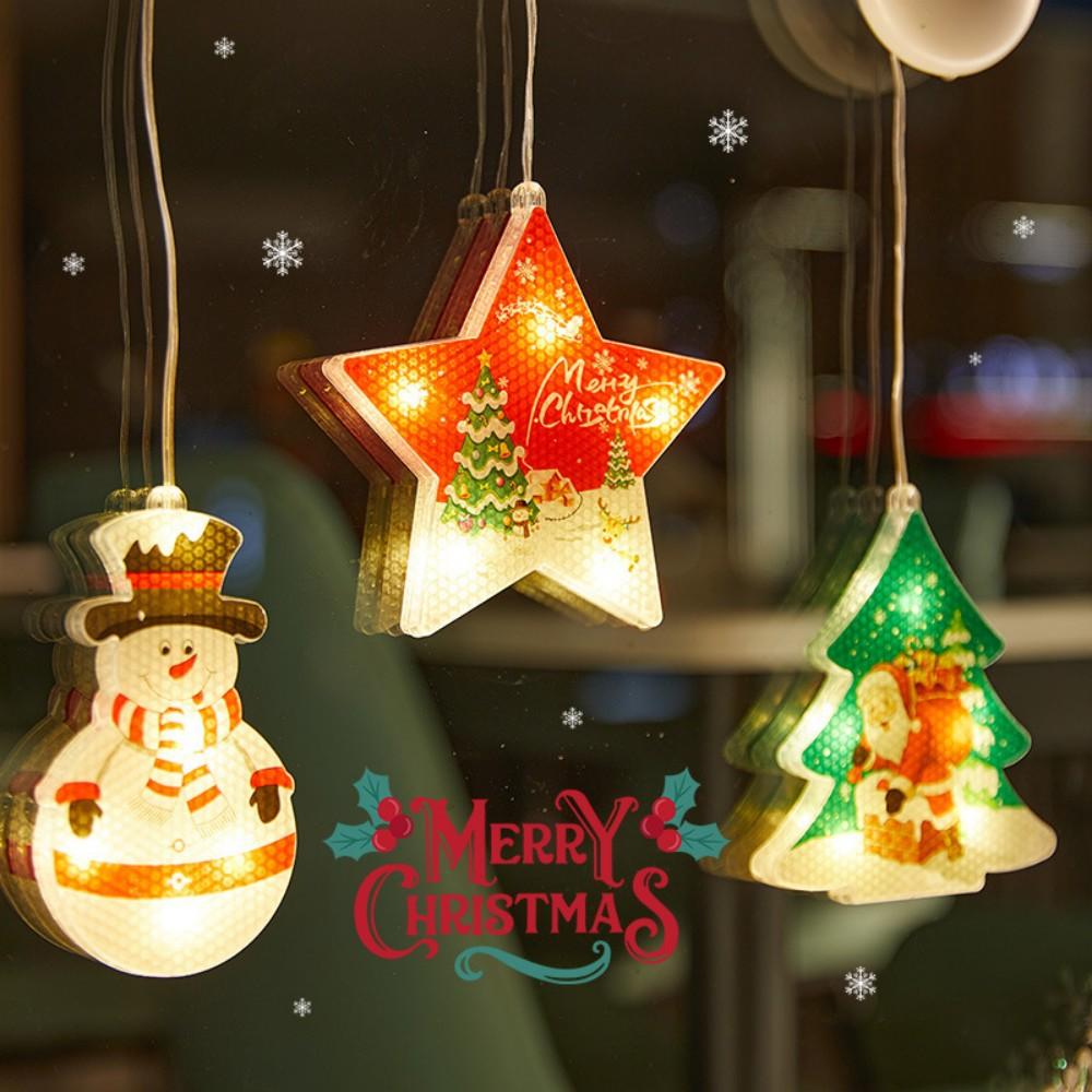 Cross-border Christmas Suction Cup Lights LED Decorative Lights Scene Layout Creative Ornaments Colorful Lights Holiday Atmosphere Lights Wholesale