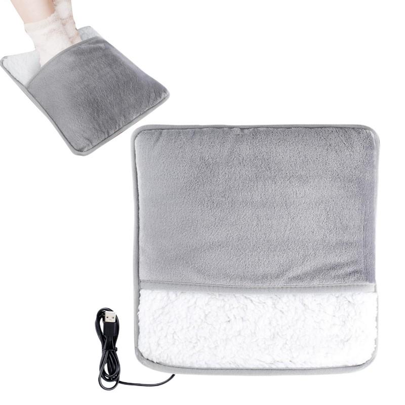 

Зимова електрична грілка для ніг Зарядка через USB М який плюшевий обігрівач для ніг, що миється, покращує сон, побутовий килимок для зігрівання ніг темно-сірий колір