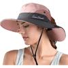 Women's Ponytail Safari Sun Hat,Wide Brim UV Protection Bucket Hat | Foldable Fishing Hat,Summer Hats,Ventilation Mesh,Breathable,Soft