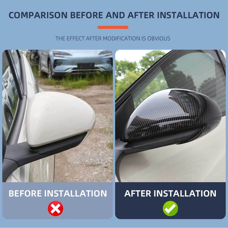 For BYD Dolphin Mini Seagull Dolphin Surf 2024 2025 Rearview Mirror Cover 2Pcs Side Mirror Sticker Trim Styling Accessories