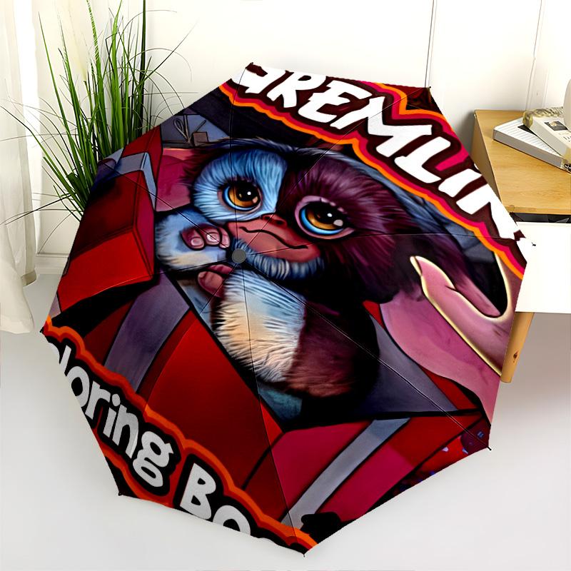 Fierce Gentle Gremlins Folding Umbrella Suitable For All Seasons Travel Sun Umbrella Three Folds Umbrella