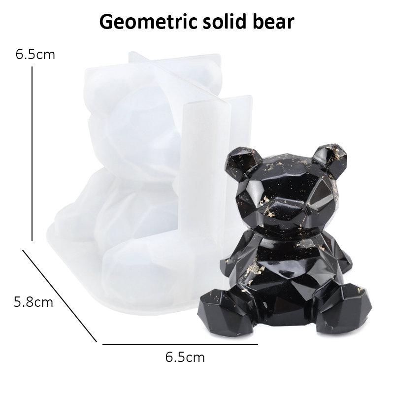 Stereoscopic Animal Resin Molds Silicone Bear Casting Molds Epoxy Resin Mold for Keychains DIY Handmade Resin Jewelry Supplies