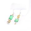European and American Retro Turquoise Color Block Earrings