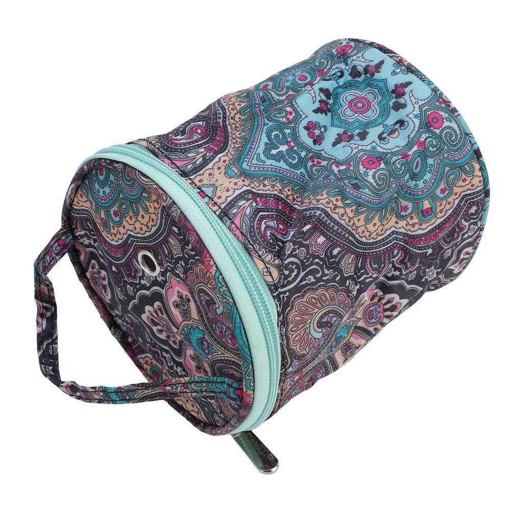 Portable Yarn Storage Bag 600D Oxford Cloth Small Crochet Bag Organizer with Top Threading Hole