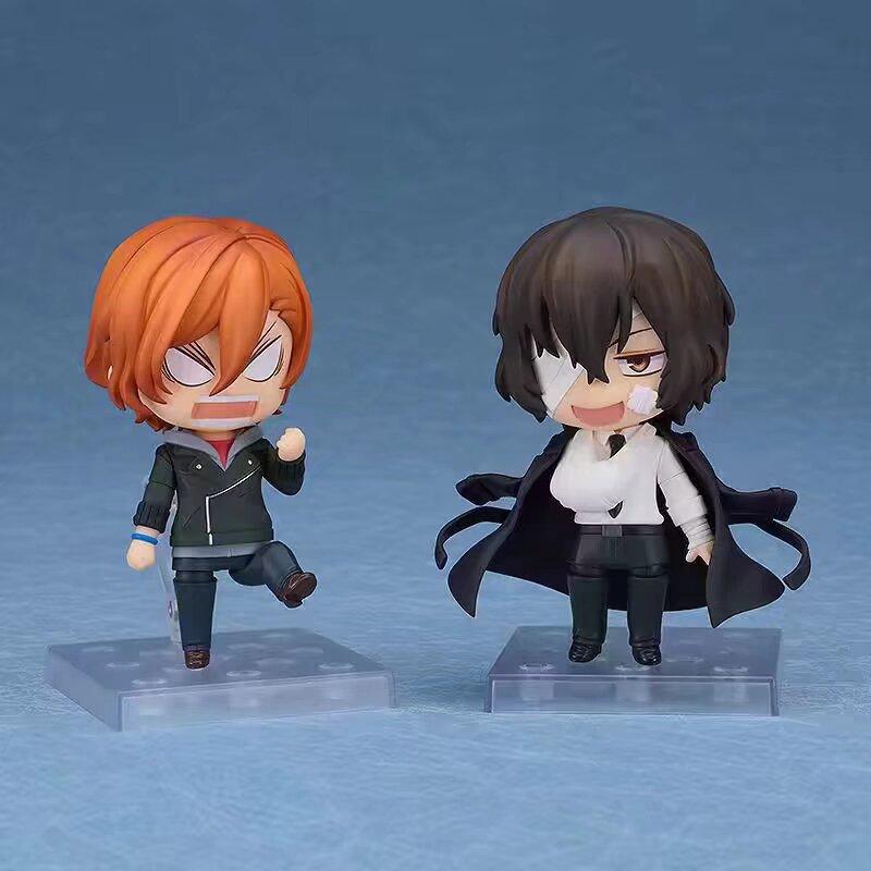 Generic  Bungo Stray Dogs 2 Pack 15 Years Old Q Version Dazai Osamu Nakahara Chuuya Anime Action Figure Desktop Decor