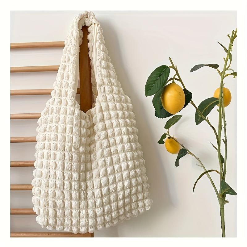 

Casual Spacious Shopping Bag for Women with a Wrinkled Design And Bubble-Like Texture Tote Bag