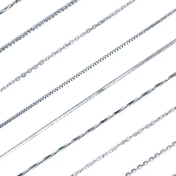 S925 Sterling Silver Women's Clavicle Necklace - Plain Snake Bone, Water Wave, Melon Seed, Ingot Chains. No Pendant Included.