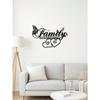 Black Metal Family Wall Art Minimalist Home Decor Gift for Living Room