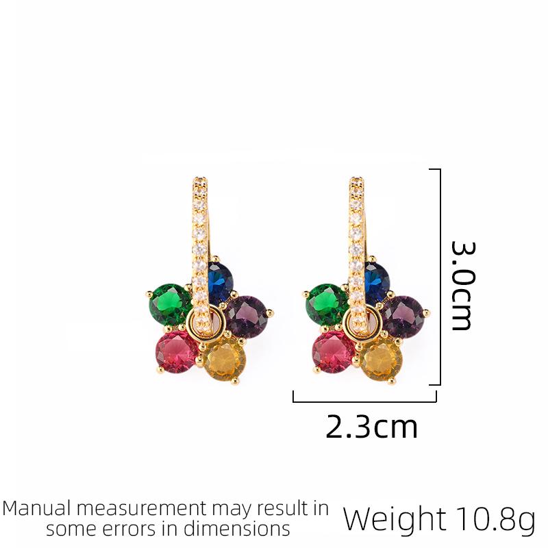 SUYU Korean Version Of A Fashionable Two Wear Zircon Flower Earring Long Women's Light Luxury Niche Women's Atmospheric Earrings