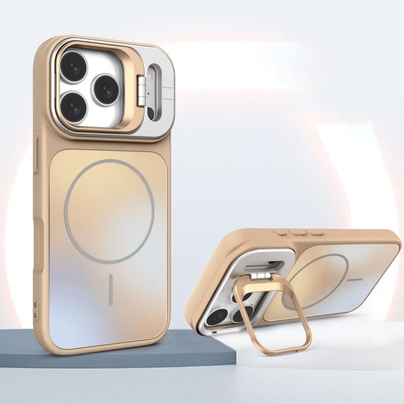 Luxury AG Frosted Magnetic Shockproof Phone Case For iPhone 17 16 15 14 Plus 13 12 11 ProMax Stand Lens Protection Back Cover