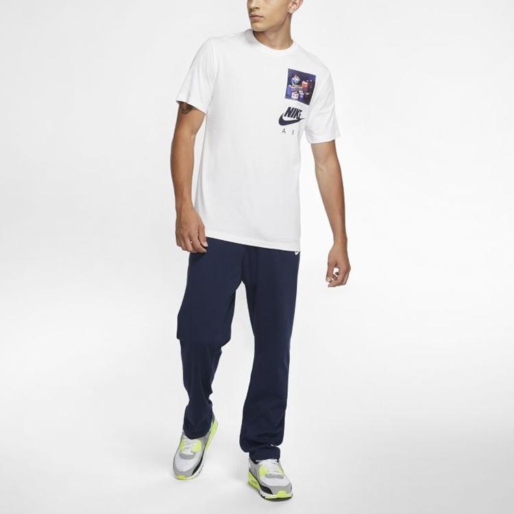 Nike Sportswear Logo Pattern Printing Casual Short Sleeve Men's White CW0414-100