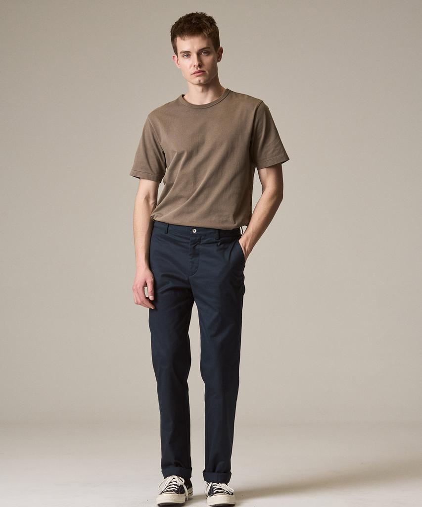 Laijeuaenbillou Garment-Dyed Everyday Cotton T-Shirt Brown (Standard Fit) (Type A)