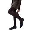 Women Vintage Shimmering Ribbed Striped Opaque Pantyhose 90s Winter Fall Basic Bottoming Tights Stockings Leggings