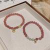 New Chinese Strawberry Crystal Blessing Bag Pearl Bracelet Girl High Sense Niche Design Sense Beaded Bracelet Couple Jewelry.