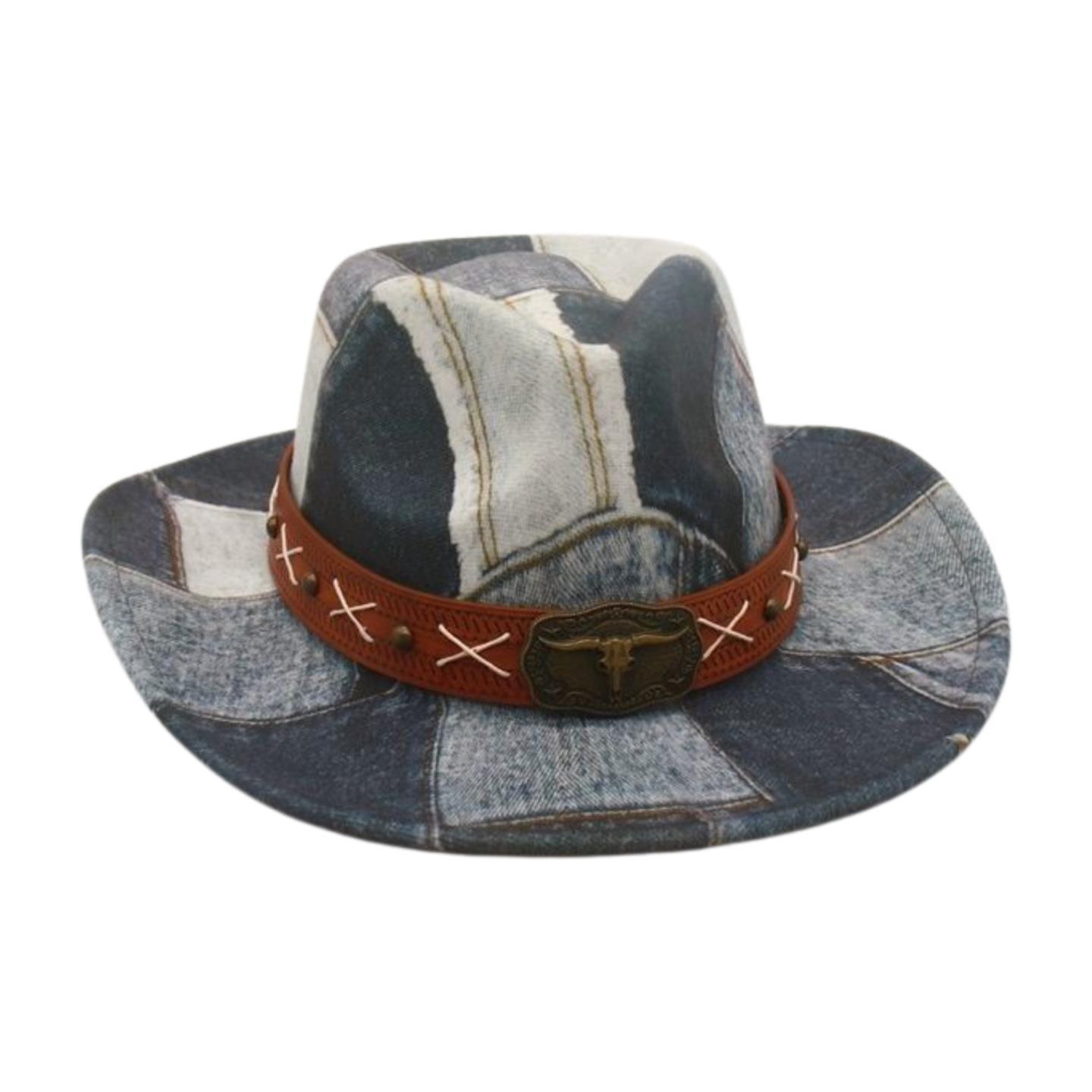 

Retro And Old Bull Head Jazz Hat Spring And Summereuropean, American And Western Cowboy Hat Four Seasons Sunshade Mountaineering Outing [heart top] one size fits all