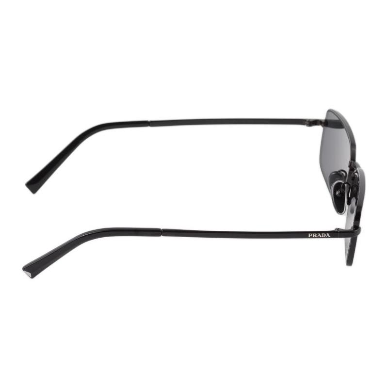 Prada [Available Prescriptions] Solid Color Design Rectangular Sunglasses Women's Black