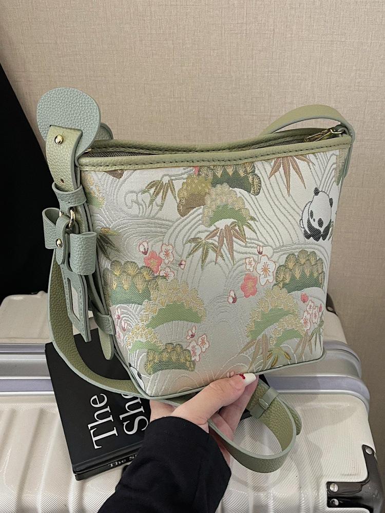 Song Brocade DIY Embroidery Kit: Chinese-Style Handmade Bucket Tote & Crossbody Bag.