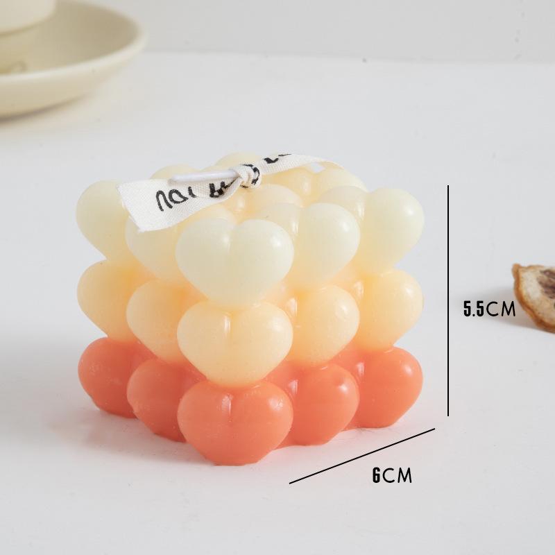 DIY Gradient Love Rubik's Cube Aromatherapy Candle Creative Aromatherapy Wedding Gift Ins Style Candle Ornament