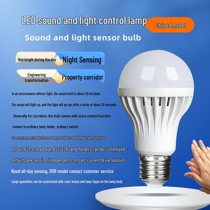 Infrared Motion Sensor Light Bulb with Sound and Light Control