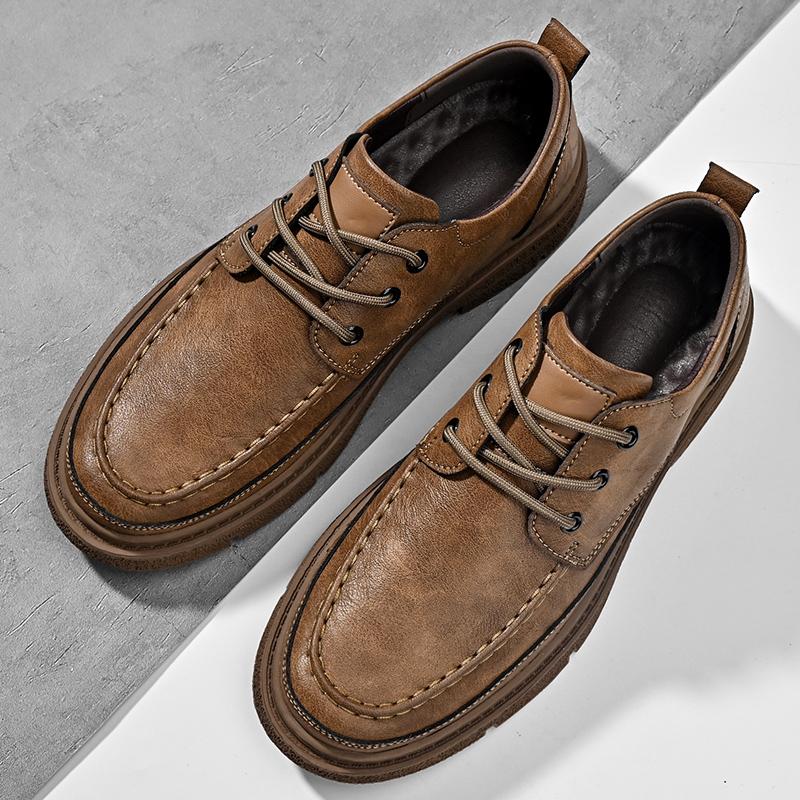 Špičkové ručně vyráběné kožené boty pro volný čas Protiskluzové a nepromokavé boty módní a pohodlné pánské boty