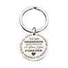 Pendant Keychain Bow-Shaped Stainless Steel Decorative Keychain Easy To Install Carved Letter Print Keyring