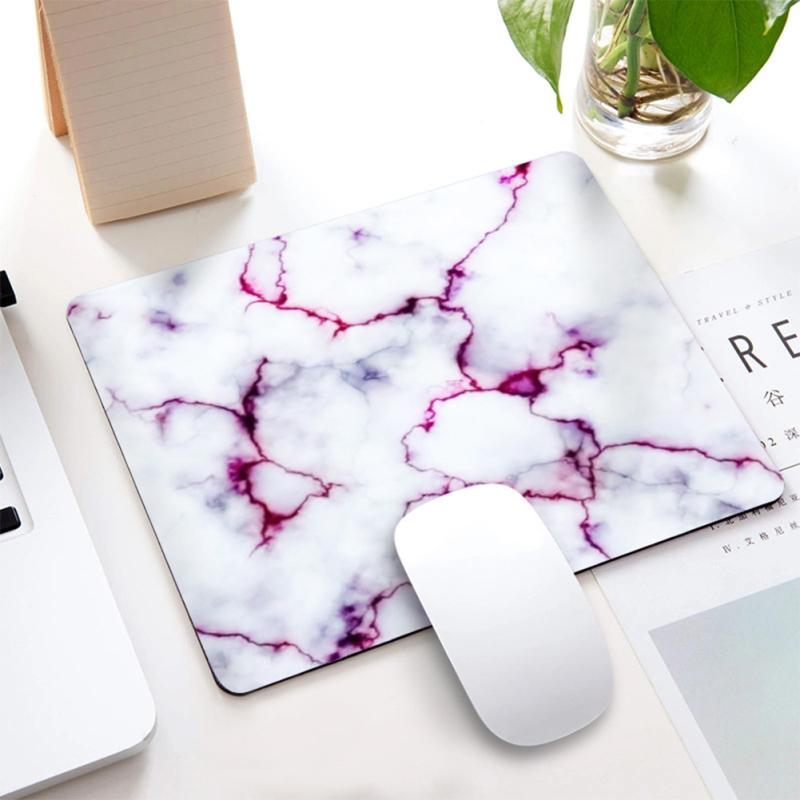 22cm*18cm*0.3cm Mouse Pad Rubber + Cloth Marble Pattern Non-slip Game Pad