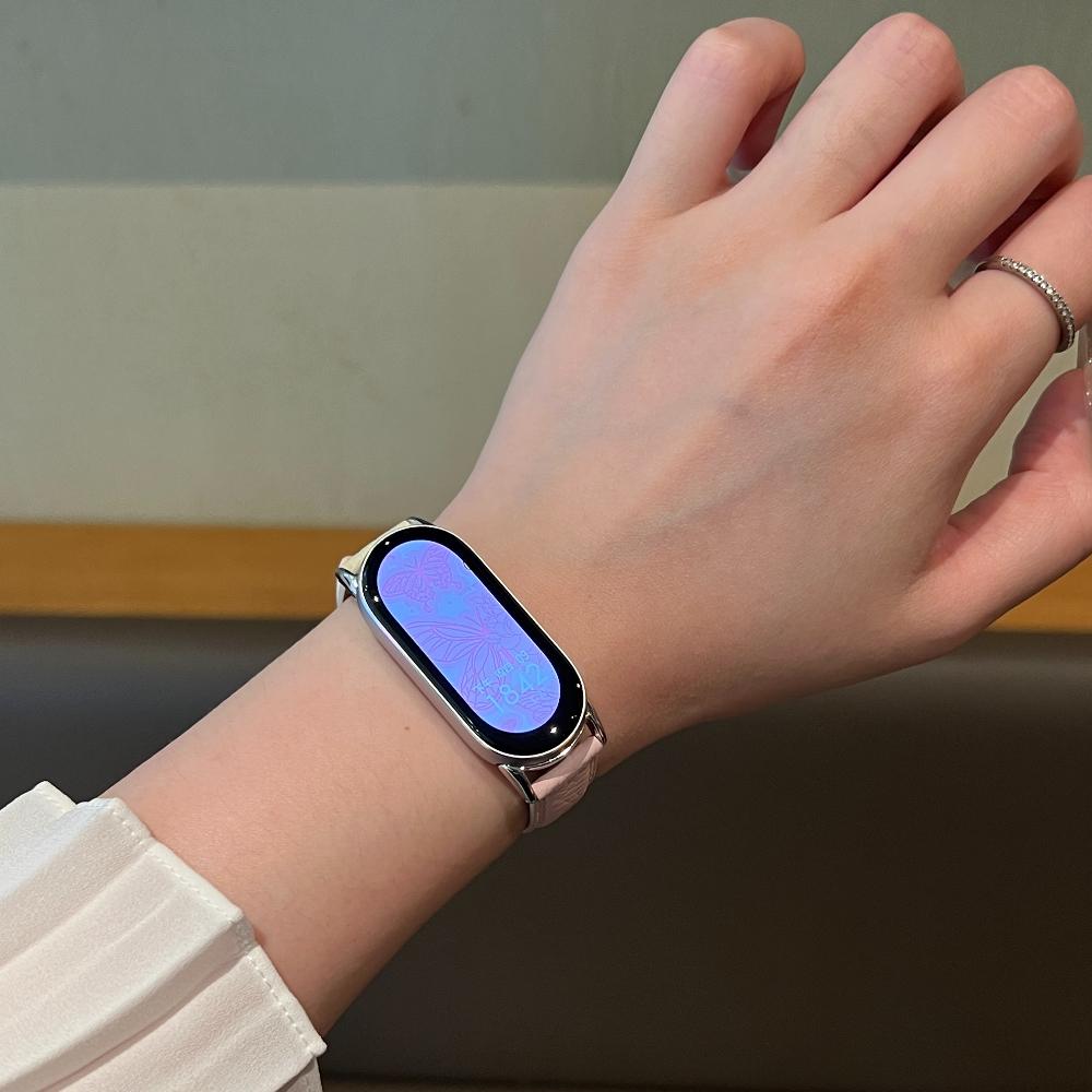 For Xiaomi Smart Band 10 Leather Watch Band Mi 9Pro New Design H Buckle Strap For Huawei Band 8/Fit4/Fit3 Cattle Hide Band Xiaomi Accessories