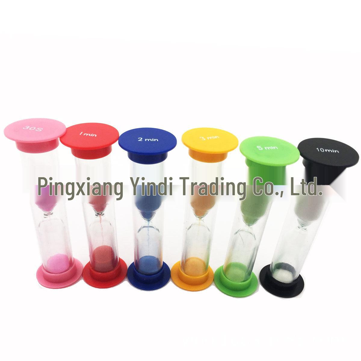 

Set of 6 Small Sand Timers: 30 Seconds, 1, 2, 3, 5, and 10 Minutes - Durable Plastic, Kid-Friendly Gift.
