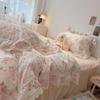 Korean Style Girlish Lace Cotton 4-Piece Princess Bedding Set for 1.8m Bed