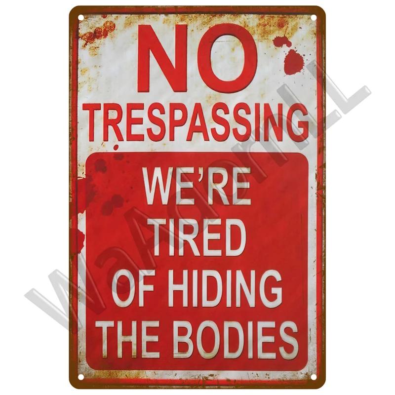 Retro Caution Metal Sign for Bar Pub Garage  Vintage Russian Warning Decor for Home Walls