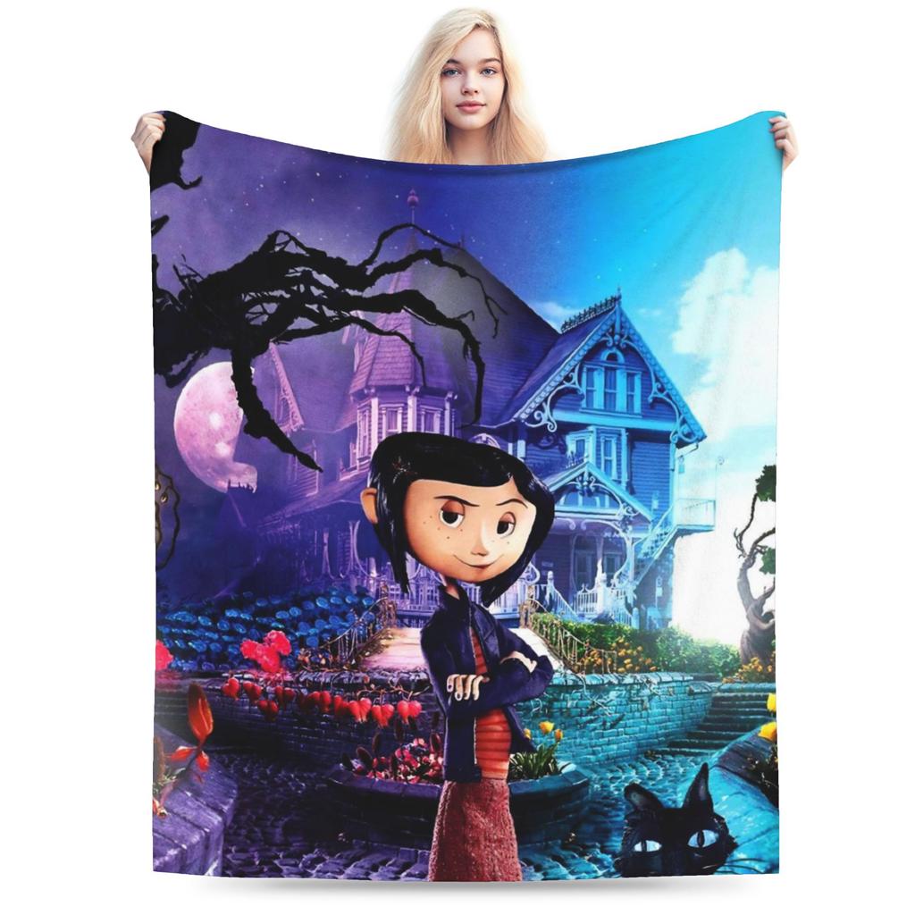 Coralines Flannel Blankets Winter  Warm Bedding Throws for Girls Boys Living Room Funny Bedspread Sofa Bed Cover