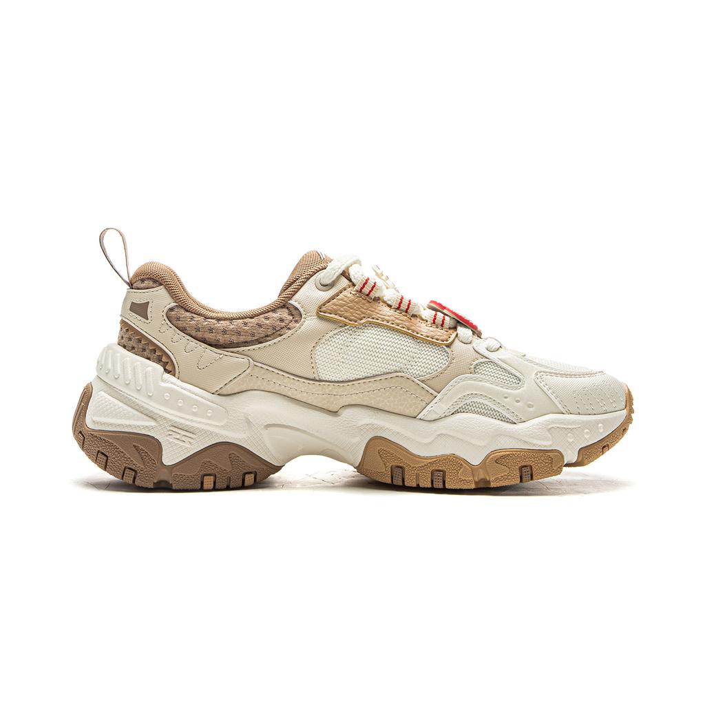 Li Ning Brown Sugar Lucky Ginger Versatile Retro Thick Sole Fashion Trend Shock Absorption Non-Slip Wear-Resistant Support Low-Top Dad Shoes AGCV368-3