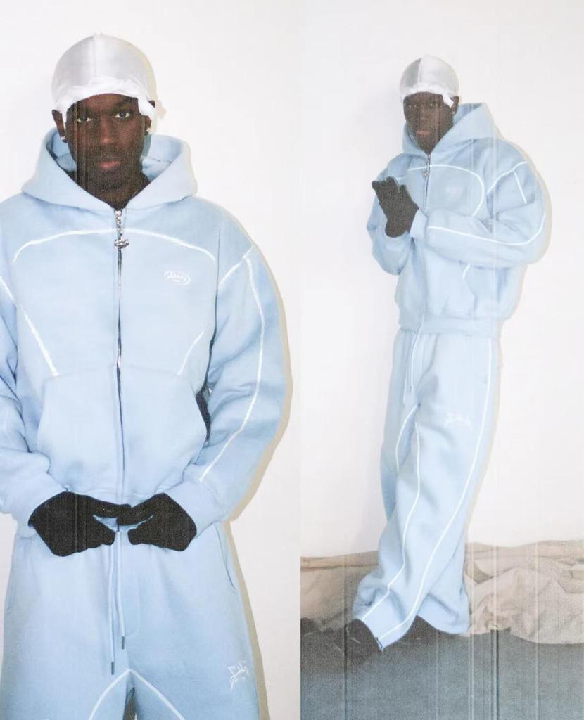 Trendiges Digitaldruck Unisex Streetwear Hoodie und Jogginghosen Set