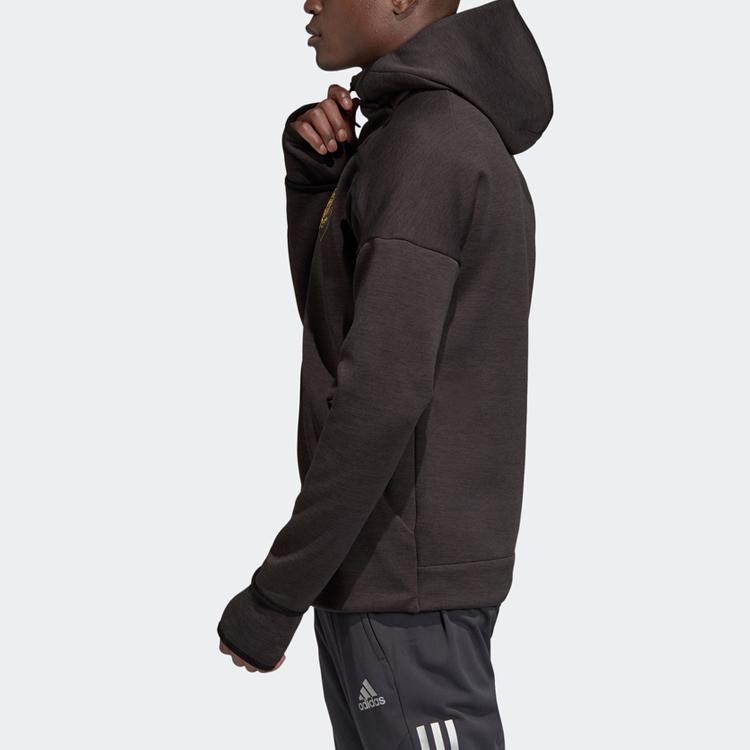 adidas Men's Manchester United 19/20 Z.N.E. Hooded Jacket Black DX9079