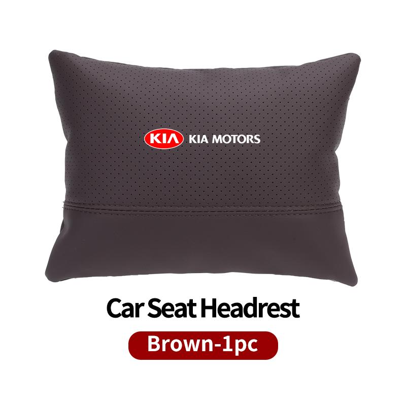 BBEI1 Car Logo Headrest Neck Support Seat Adjustable Neck Pillow Interior Accessories For KIA Cerato Soul Venga Forte Spectra Sedona